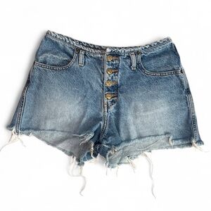 Vintage Mudd Button Fly Cut Off Distressed Denim Mini Shorts